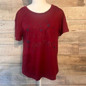 🛍️3/$30 Harry Potter women’s burgundy red coloured graphic t-shirt size x-small